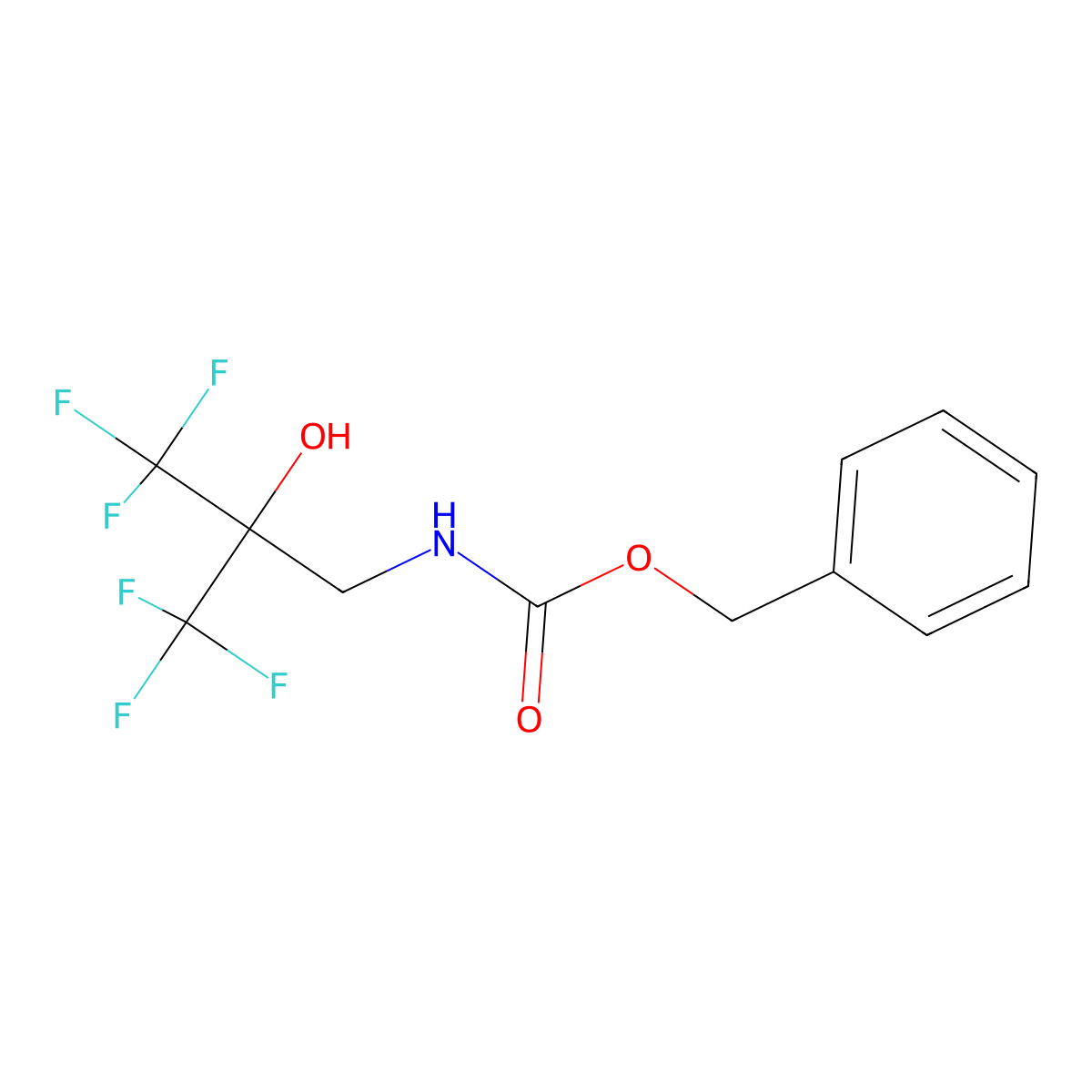 benzyl N-[3,3,3-trifluoro-2-hydroxy-2-(trifluoromethyl)propyl]carbamate molecular structure, CAS 2680803-45-4