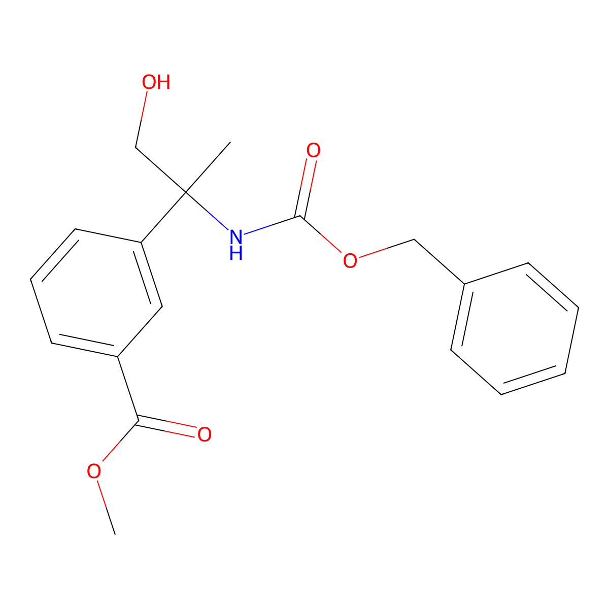 Methyl 3-(2-{[(benzyloxy)carbonyl]amino}-1-hydroxypropan-2-yl)benzoate molecular structure, CAS 2680803-53-4