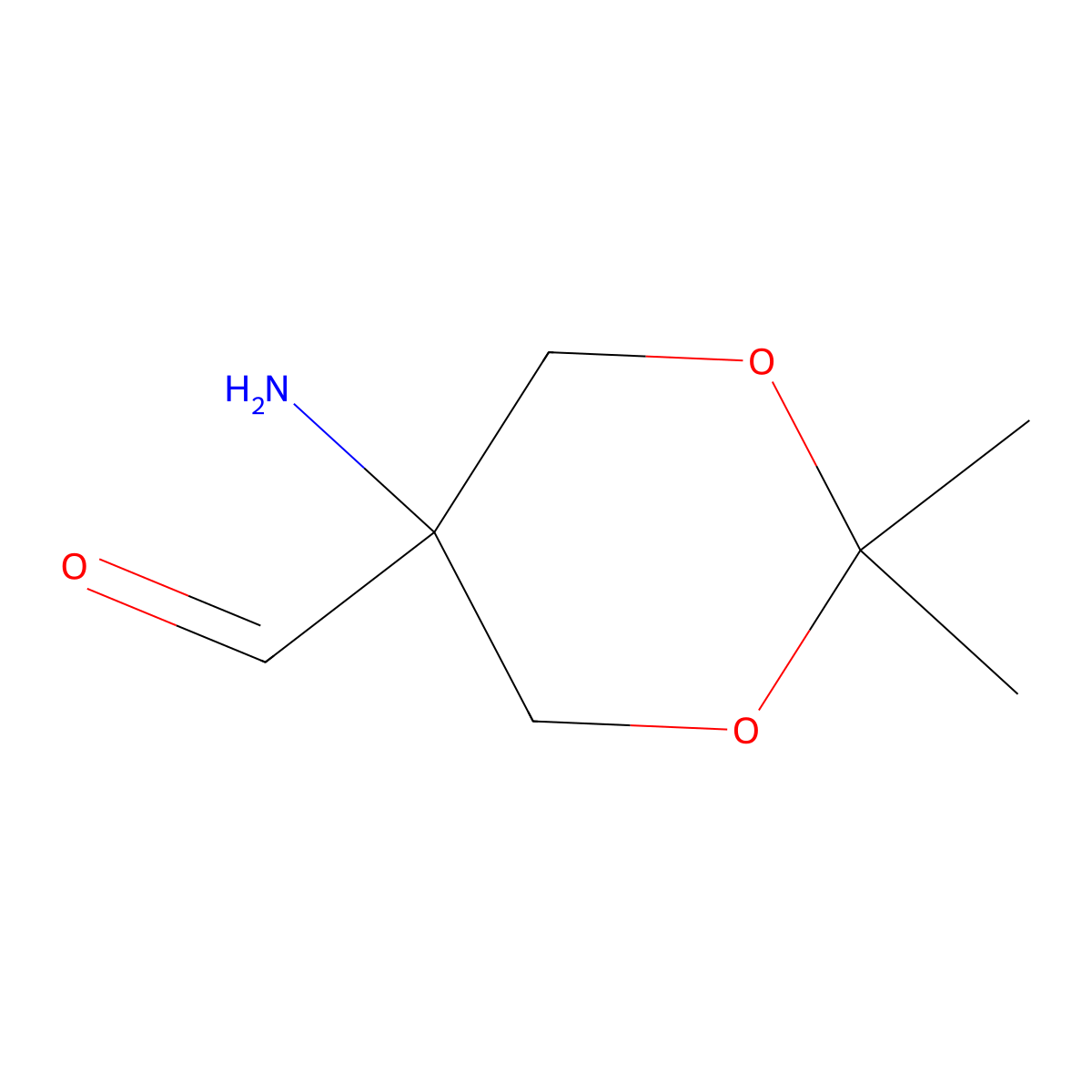 5-Amino-2,2-dimethyl-1,3-dioxane-5-carbaldehyde molecular structure, CAS 2680803-65-8