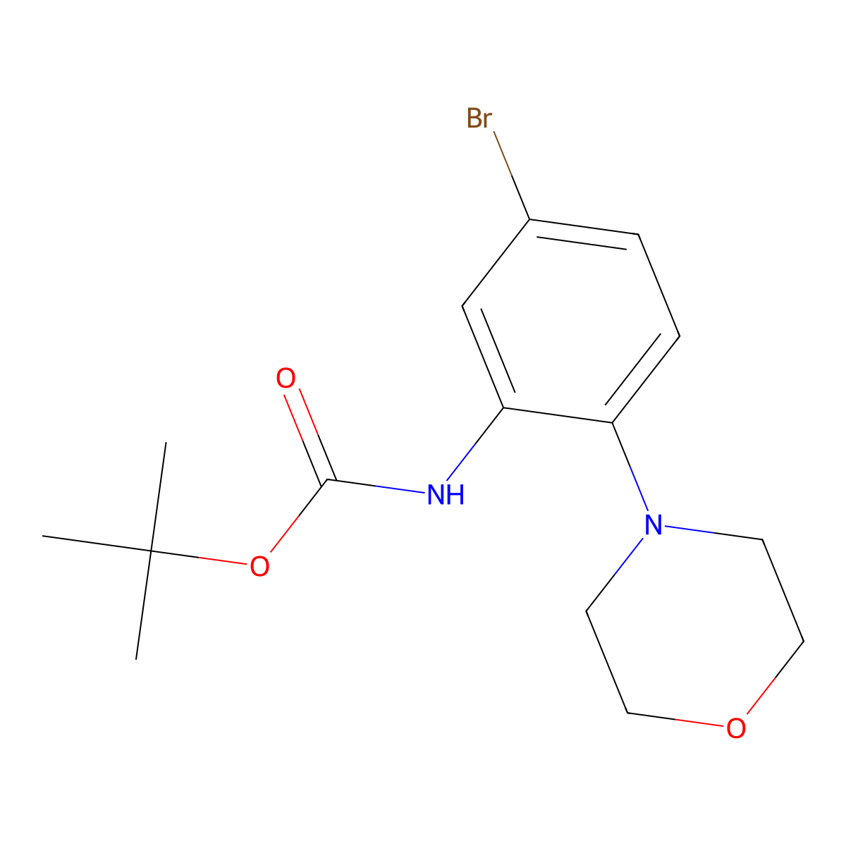 tert-butyl N-[5-bromo-2-(morpholin-4-yl)phenyl]carbamate molecular structure, CAS 2680803-72-7