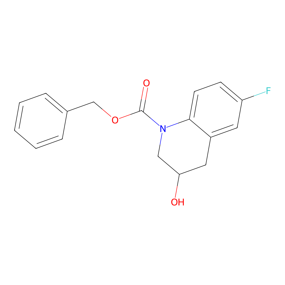 Benzyl 6-fluoro-3-hydroxy-1,2,3,4-tetrahydroquinoline-1-carboxylate molecular structure, CAS 2680803-74-9