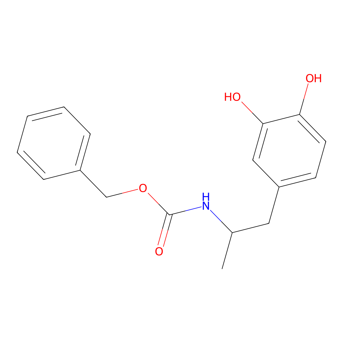 benzyl N-[1-(3,4-dihydroxyphenyl)propan-2-yl]carbamate molecular structure, CAS 2680803-78-3
