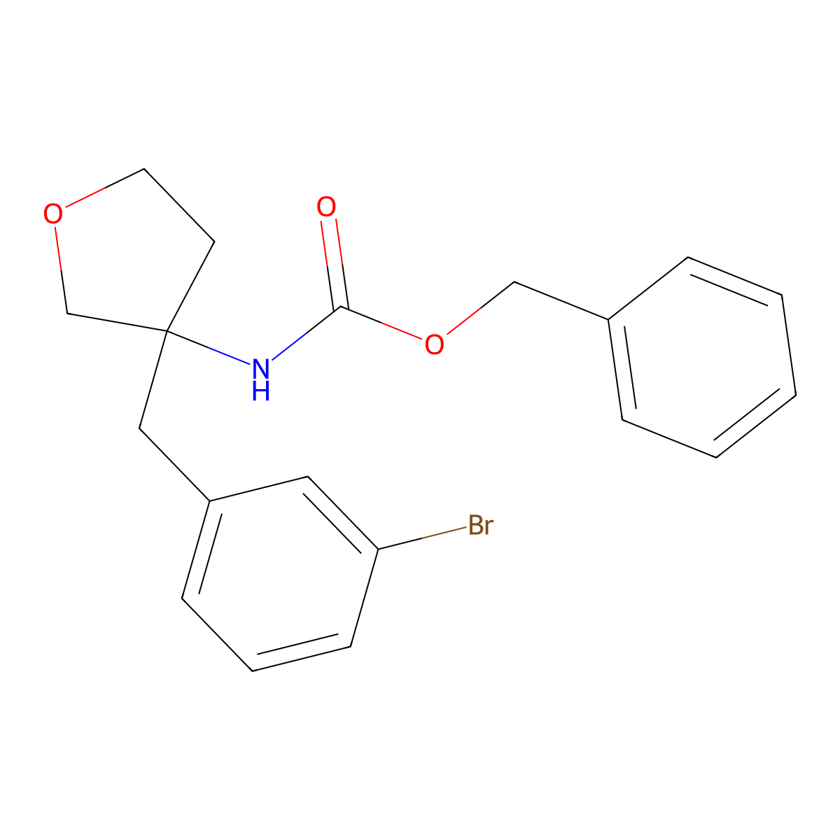 benzyl N-{3-[(3-bromophenyl)methyl]oxolan-3-yl}carbamate molecular structure, CAS 2680803-89-6