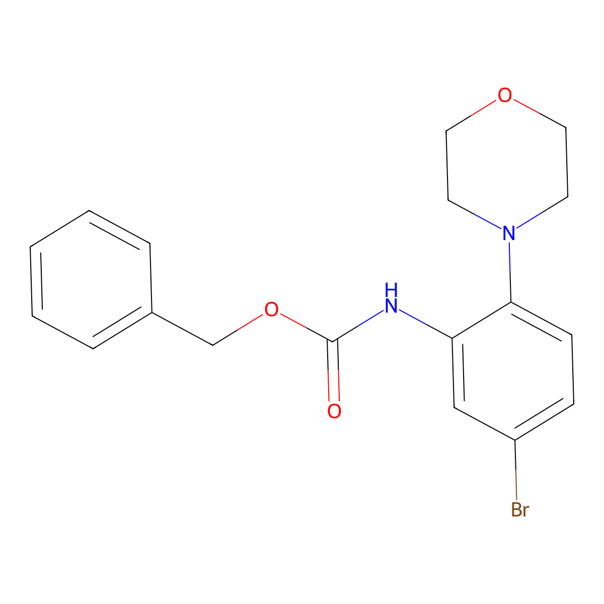 benzyl N-[5-bromo-2-(morpholin-4-yl)phenyl]carbamate molecular structure, CAS 2680803-91-0