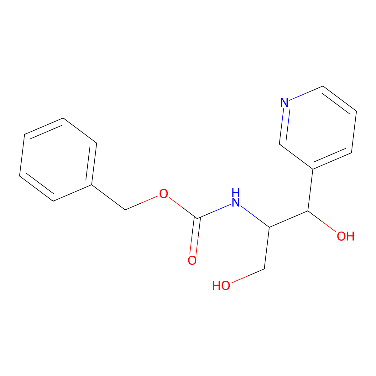 benzyl N-[1,3-dihydroxy-1-(pyridin-3-yl)propan-2-yl]carbamate molecular structure, CAS 2680804-00-4