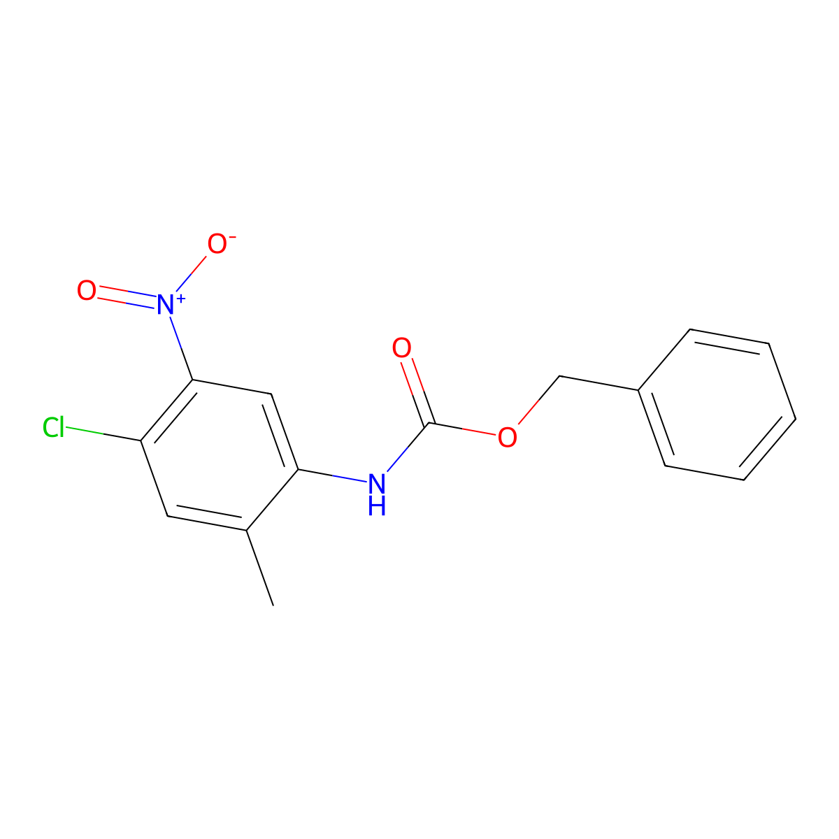 benzyl N-(4-chloro-2-methyl-5-nitrophenyl)carbamate molecular structure, CAS 2680804-03-7