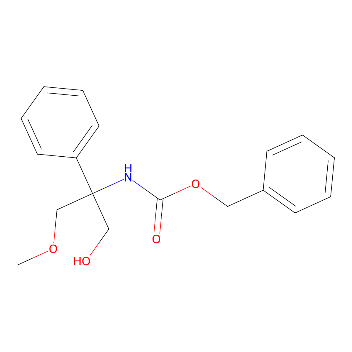 benzyl N-(1-hydroxy-3-methoxy-2-phenylpropan-2-yl)carbamate molecular structure, CAS 2680804-08-2