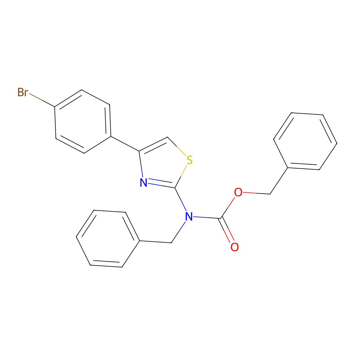 benzyl N-benzyl-N-[4-(4-bromophenyl)-1,3-thiazol-2-yl]carbamate molecular structure, CAS 2680804-24-2