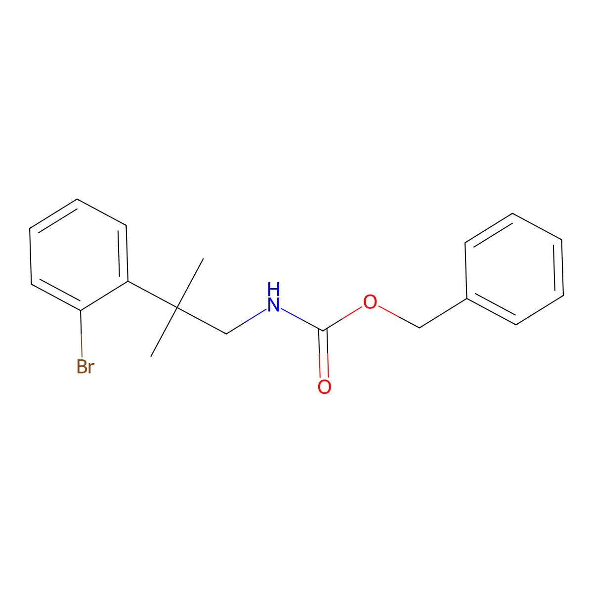 benzyl N-[2-(2-bromophenyl)-2-methylpropyl]carbamate molecular structure, CAS 2680804-31-1