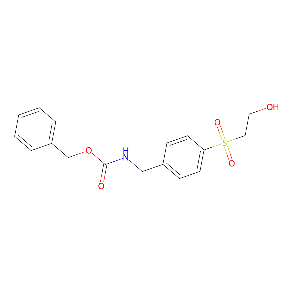 benzyl N-{[4-(2-hydroxyethanesulfonyl)phenyl]methyl}carbamate molecular structure, CAS 2680804-41-3