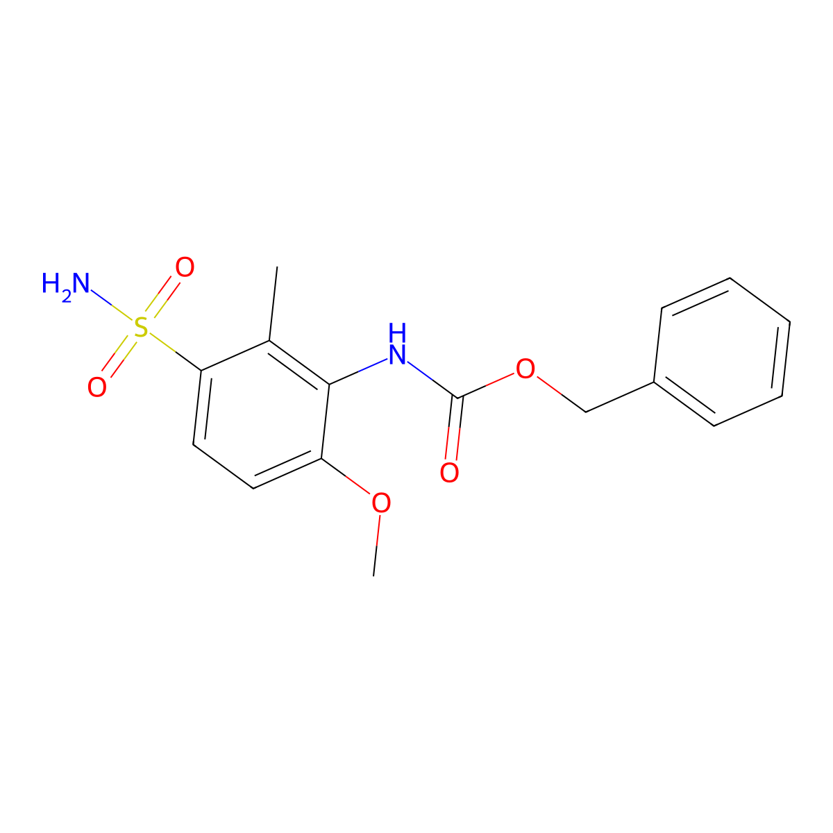 benzyl N-(6-methoxy-2-methyl-3-sulfamoylphenyl)carbamate molecular structure, CAS 2680804-52-6