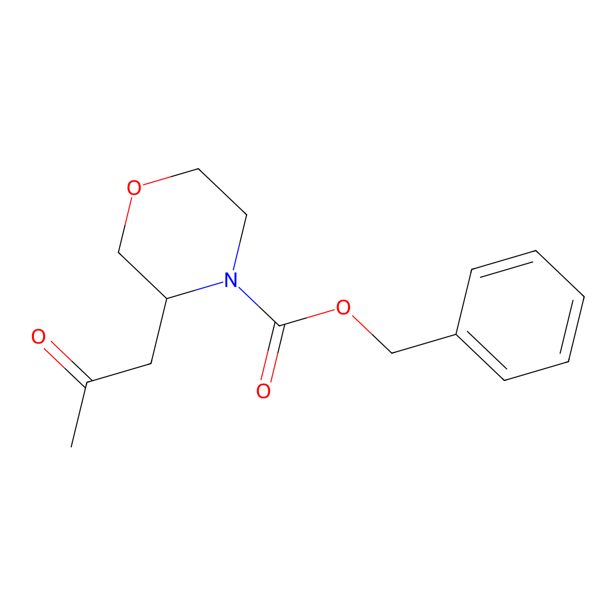 Benzyl 3-(2-oxopropyl)morpholine-4-carboxylate molecular structure, CAS 2680804-58-2