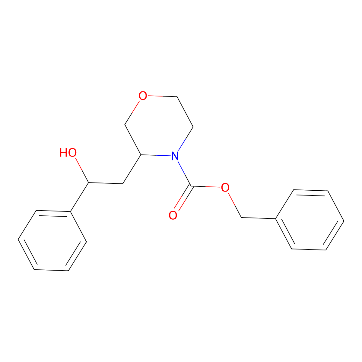 Benzyl 3-(2-hydroxy-2-phenylethyl)morpholine-4-carboxylate molecular structure, CAS 2680804-60-6