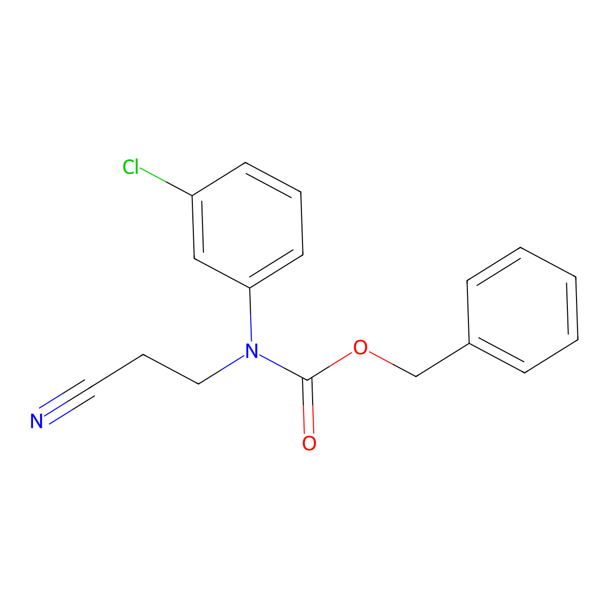 benzyl N-(3-chlorophenyl)-N-(2-cyanoethyl)carbamate molecular structure, CAS 2680804-77-5