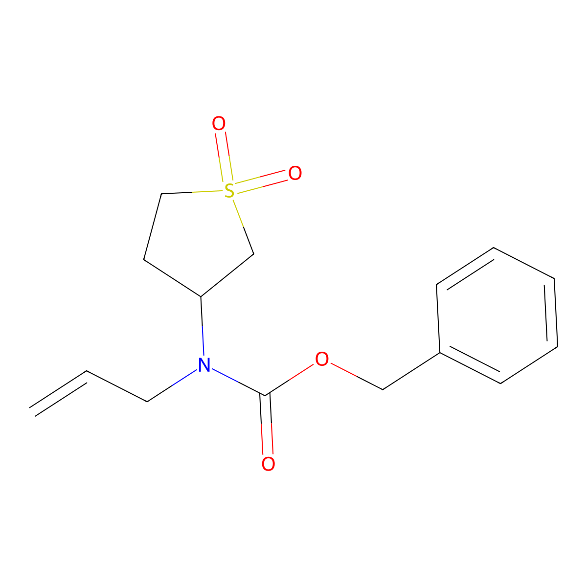 benzyl N-(1,1-dioxo-1lambda6-thiolan-3-yl)-N-(prop-2-en-1-yl)carbamate molecular structure, CAS 2680804-82-2