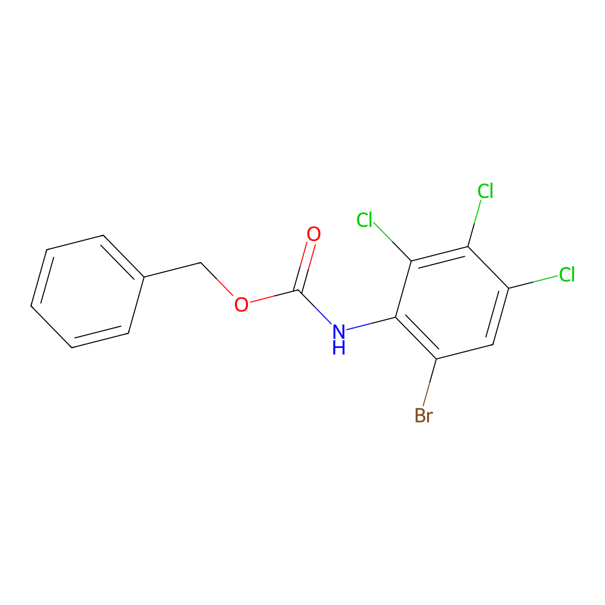 benzyl N-(6-bromo-2,3,4-trichlorophenyl)carbamate molecular structure, CAS 2680804-85-5
