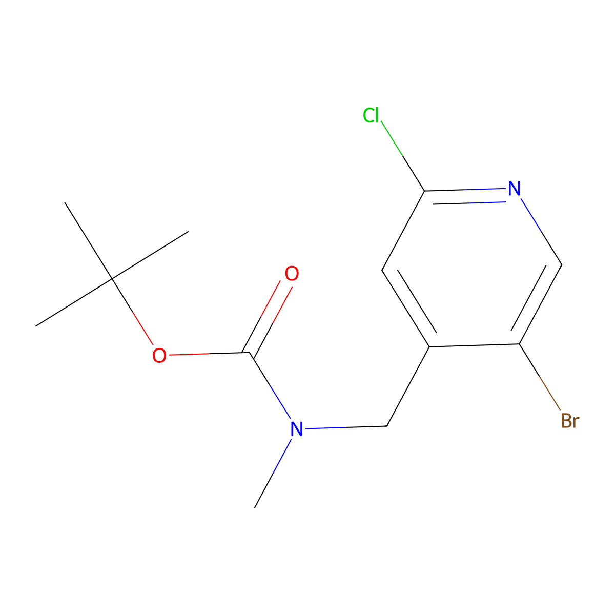 tert-butyl N-[(5-bromo-2-chloropyridin-4-yl)methyl]-N-methylcarbamate molecular structure, CAS 2680804-87-7