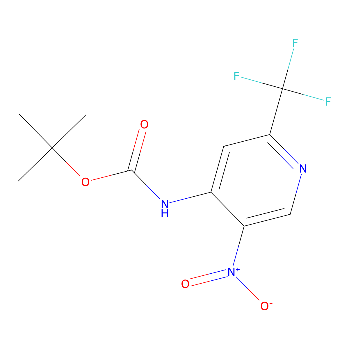 tert-butyl N-[5-nitro-2-(trifluoromethyl)pyridin-4-yl]carbamate molecular structure, CAS 2680804-94-6