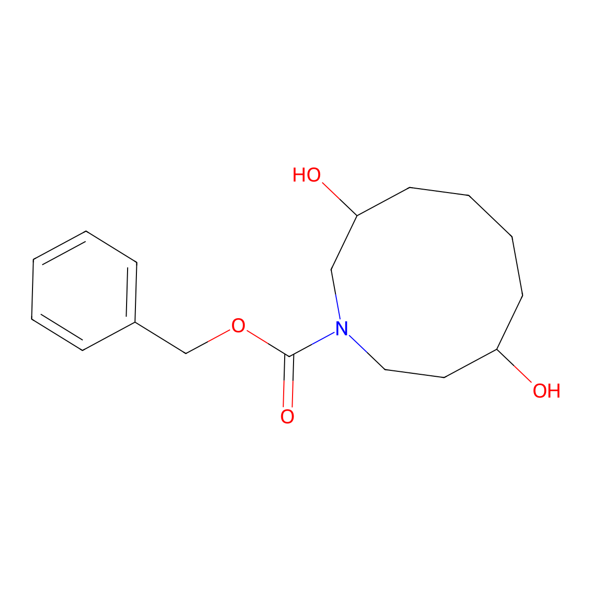 Benzyl 3,8-dihydroxyazecane-1-carboxylate molecular structure, CAS 2680805-04-1
