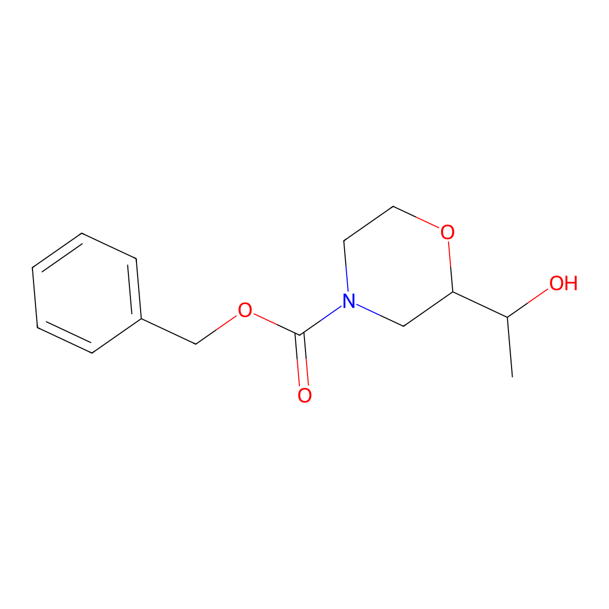 Benzyl 2-(1-hydroxyethyl)morpholine-4-carboxylate molecular structure, CAS 2680805-07-4