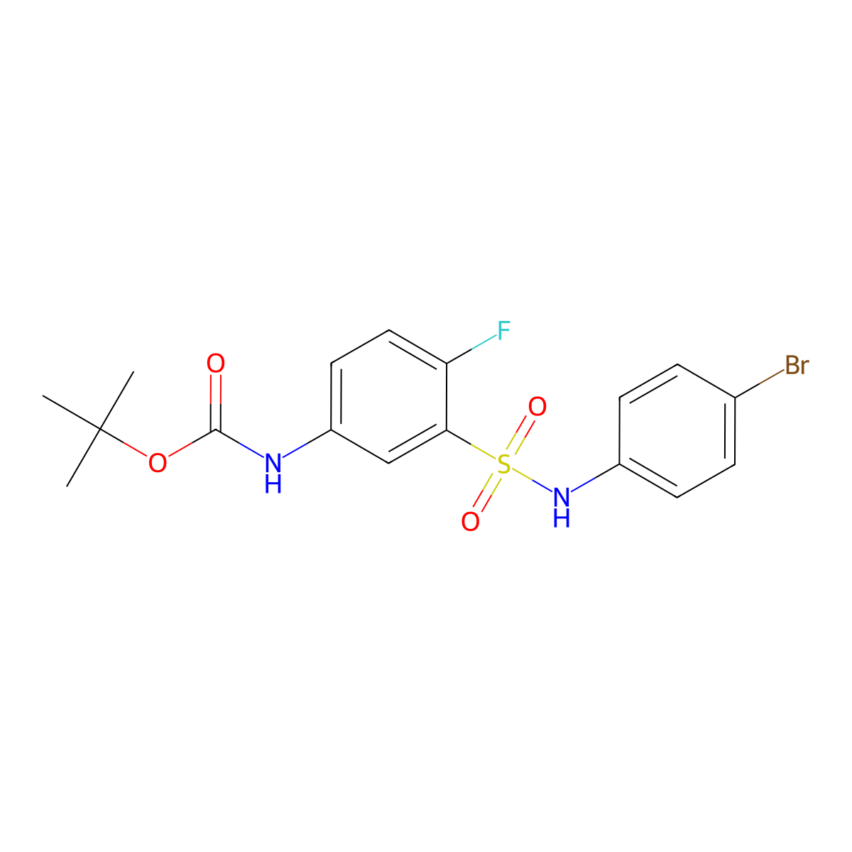 tert-butyl N-{3-[(4-bromophenyl)sulfamoyl]-4-fluorophenyl}carbamate molecular structure, CAS 2680805-10-9