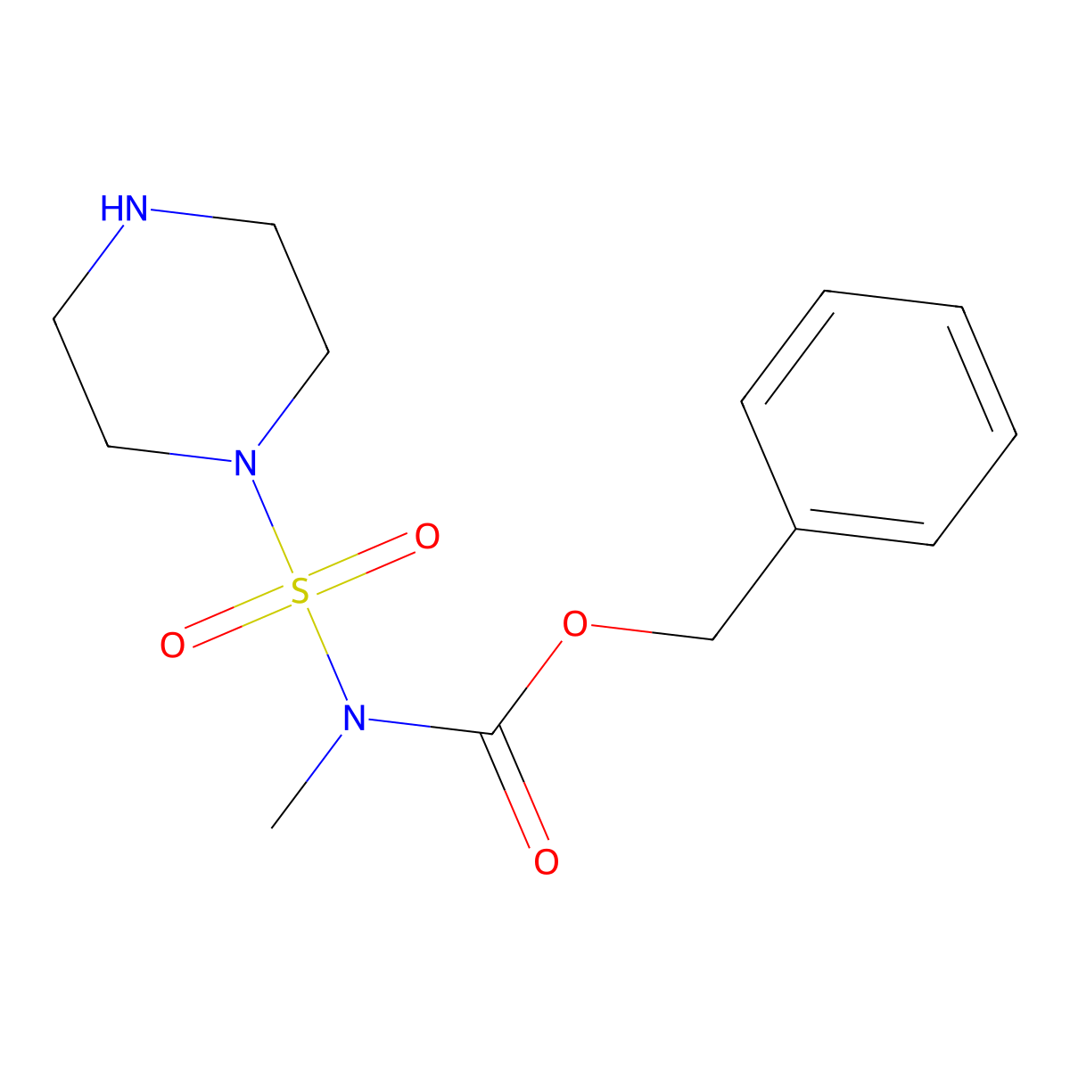 benzyl N-methyl-N-(piperazine-1-sulfonyl)carbamate molecular structure, CAS 2680805-16-5
