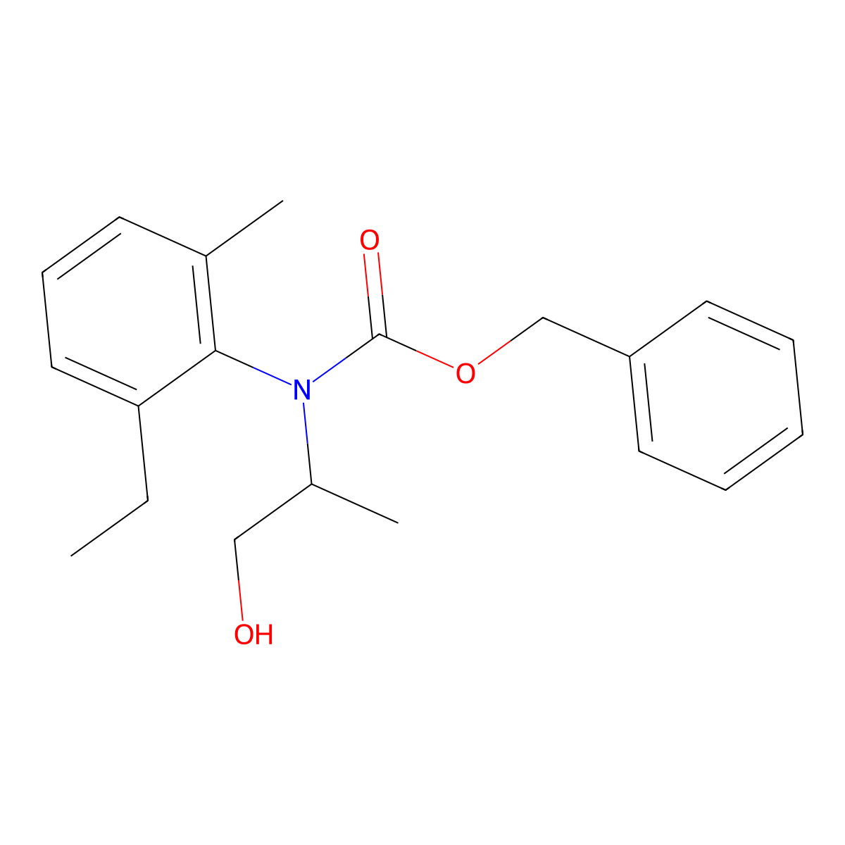 benzyl N-(2-ethyl-6-methylphenyl)-N-(1-hydroxypropan-2-yl)carbamate molecular structure, CAS 2680805-20-1