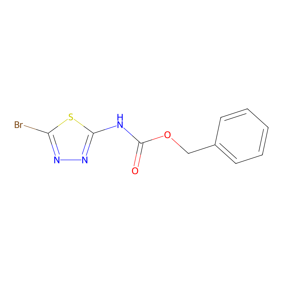 benzyl N-(5-bromo-1,3,4-thiadiazol-2-yl)carbamate molecular structure, CAS 2680805-21-2