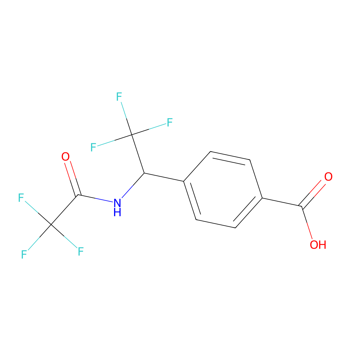 4-[2,2,2-Trifluoro-1-(2,2,2-trifluoroacetamido)ethyl]benzoic acid molecular structure, CAS 2680805-30-3