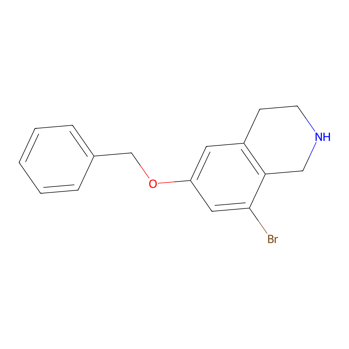 6-(Benzyloxy)-8-bromo-1,2,3,4-tetrahydroisoquinoline molecular structure, CAS 2680805-37-0