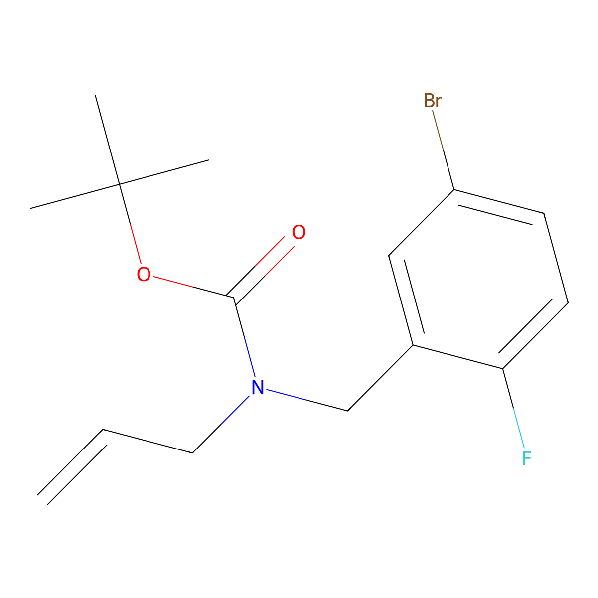 tert-butyl N-[(5-bromo-2-fluorophenyl)methyl]-N-(prop-2-en-1-yl)carbamate molecular structure, CAS 2680805-43-8