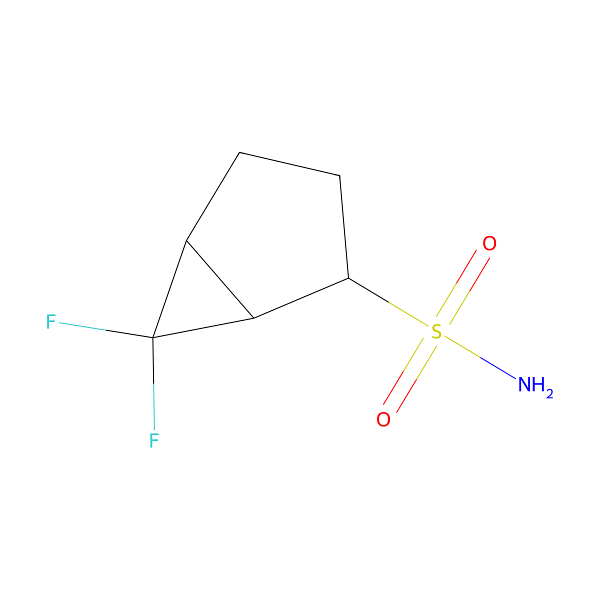 6,6-Difluorobicyclo[3.1.0]hexane-2-sulfonamide molecular structure, CAS 2680805-45-0