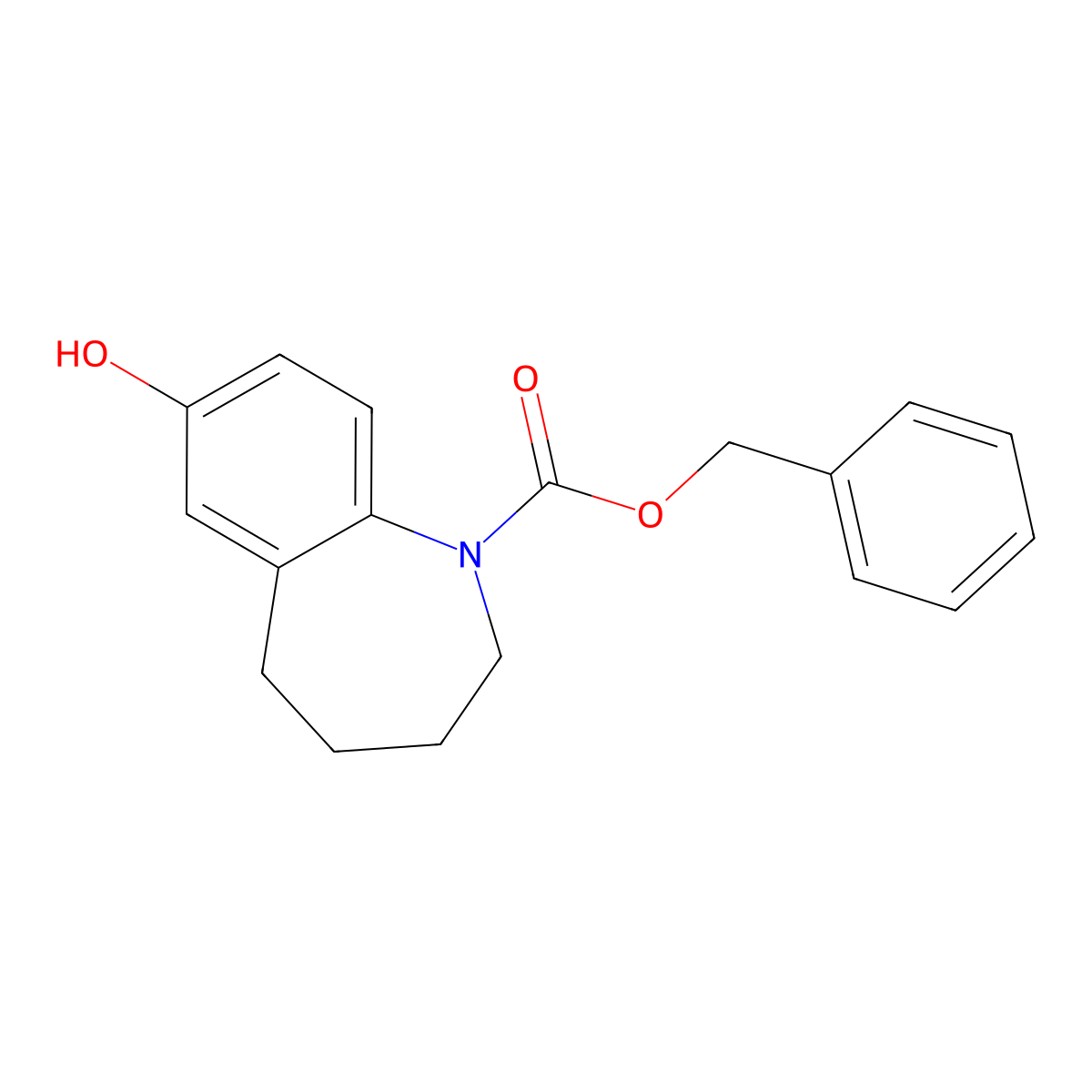 benzyl 7-hydroxy-2,3,4,5-tetrahydro-1H-1-benzazepine-1-carboxylate molecular structure, CAS 2680805-47-2