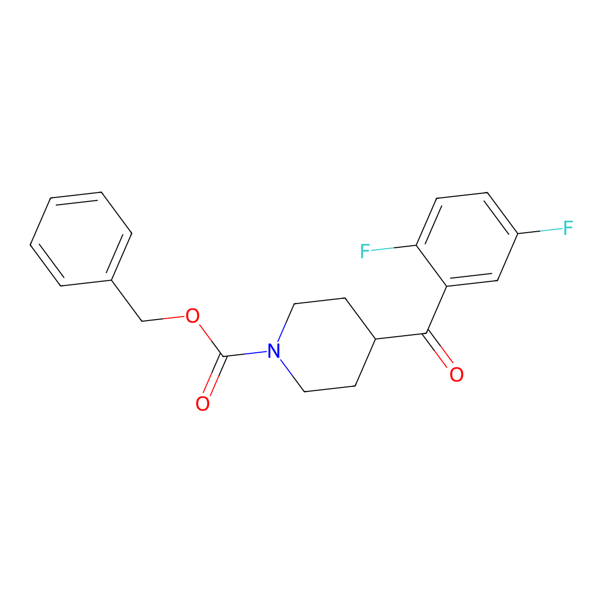 Benzyl 4-(2,5-difluorobenzoyl)piperidine-1-carboxylate molecular structure, CAS 2680805-60-9