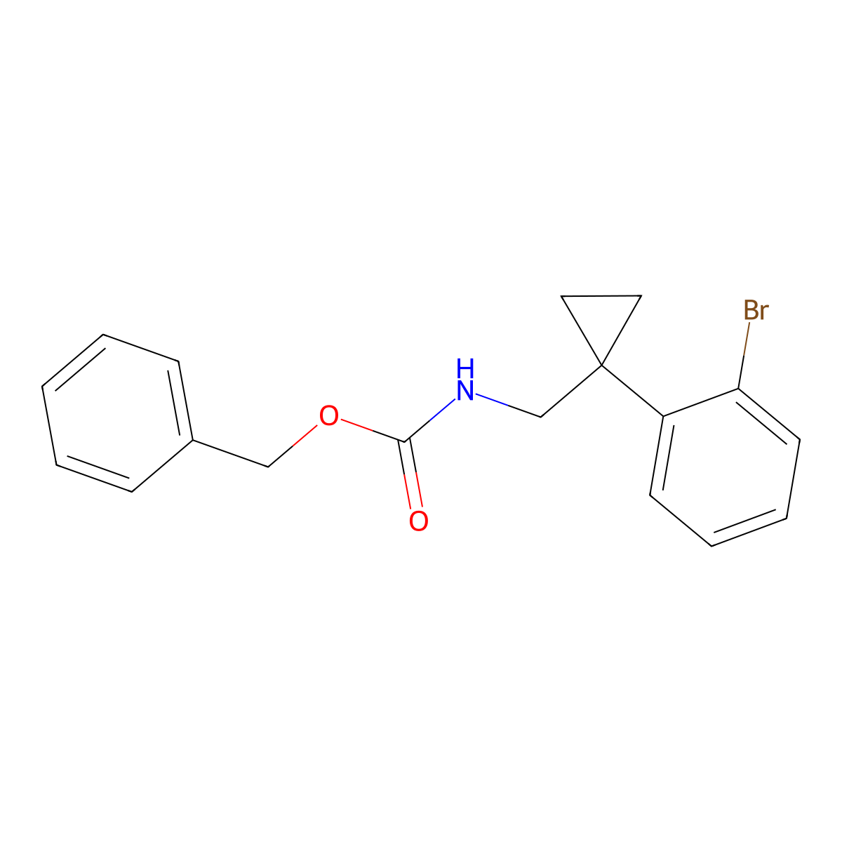 benzyl N-{[1-(2-bromophenyl)cyclopropyl]methyl}carbamate molecular structure, CAS 2680805-75-6