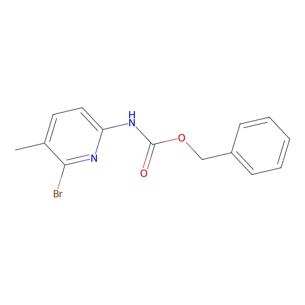 benzyl N-(6-bromo-5-methylpyridin-2-yl)carbamate molecular structure, CAS 2680805-85-8
