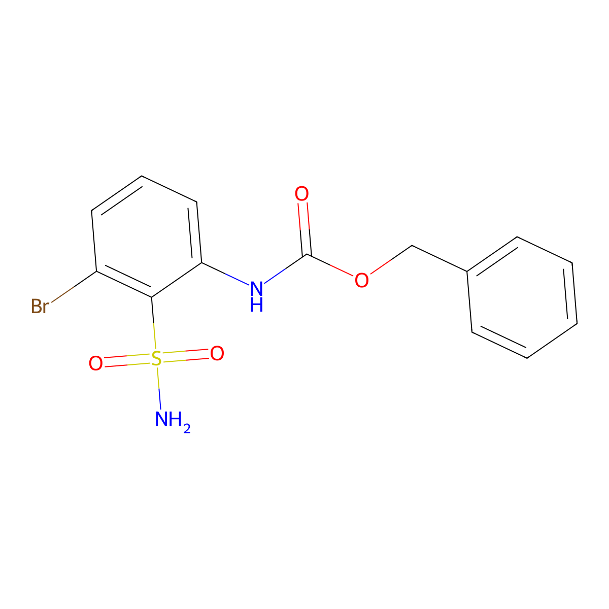 benzyl N-(3-bromo-2-sulfamoylphenyl)carbamate molecular structure, CAS 2680805-87-0