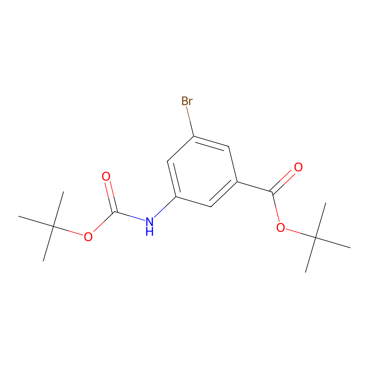 Tert-butyl 3-bromo-5-{[(tert-butoxy)carbonyl]amino}benzoate molecular structure, CAS 2680805-97-2