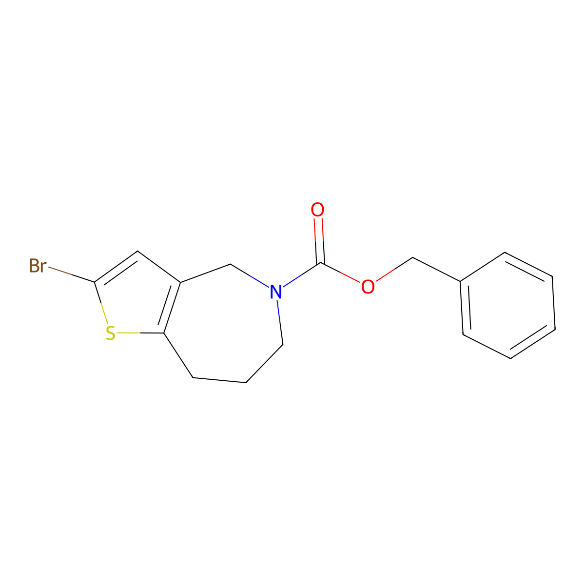 benzyl 2-bromo-4H,5H,6H,7H,8H-thieno[3,2-c]azepine-5-carboxylate molecular structure, CAS 2680806-09-9