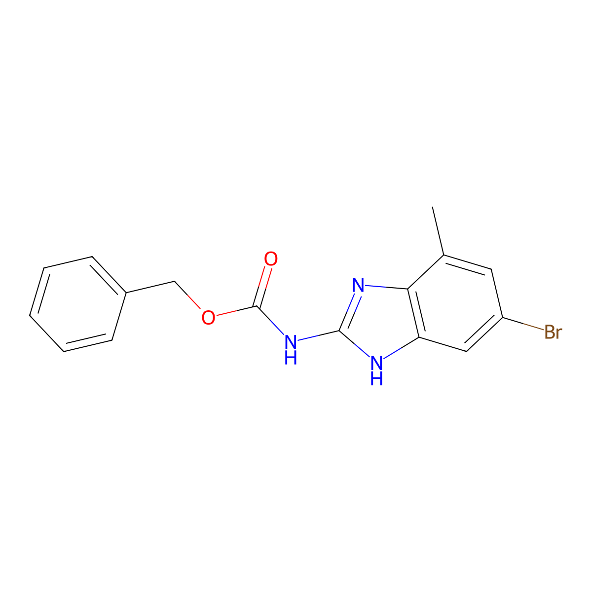 benzyl N-(6-bromo-4-methyl-1H-1,3-benzodiazol-2-yl)carbamate molecular structure, CAS 2680806-12-4