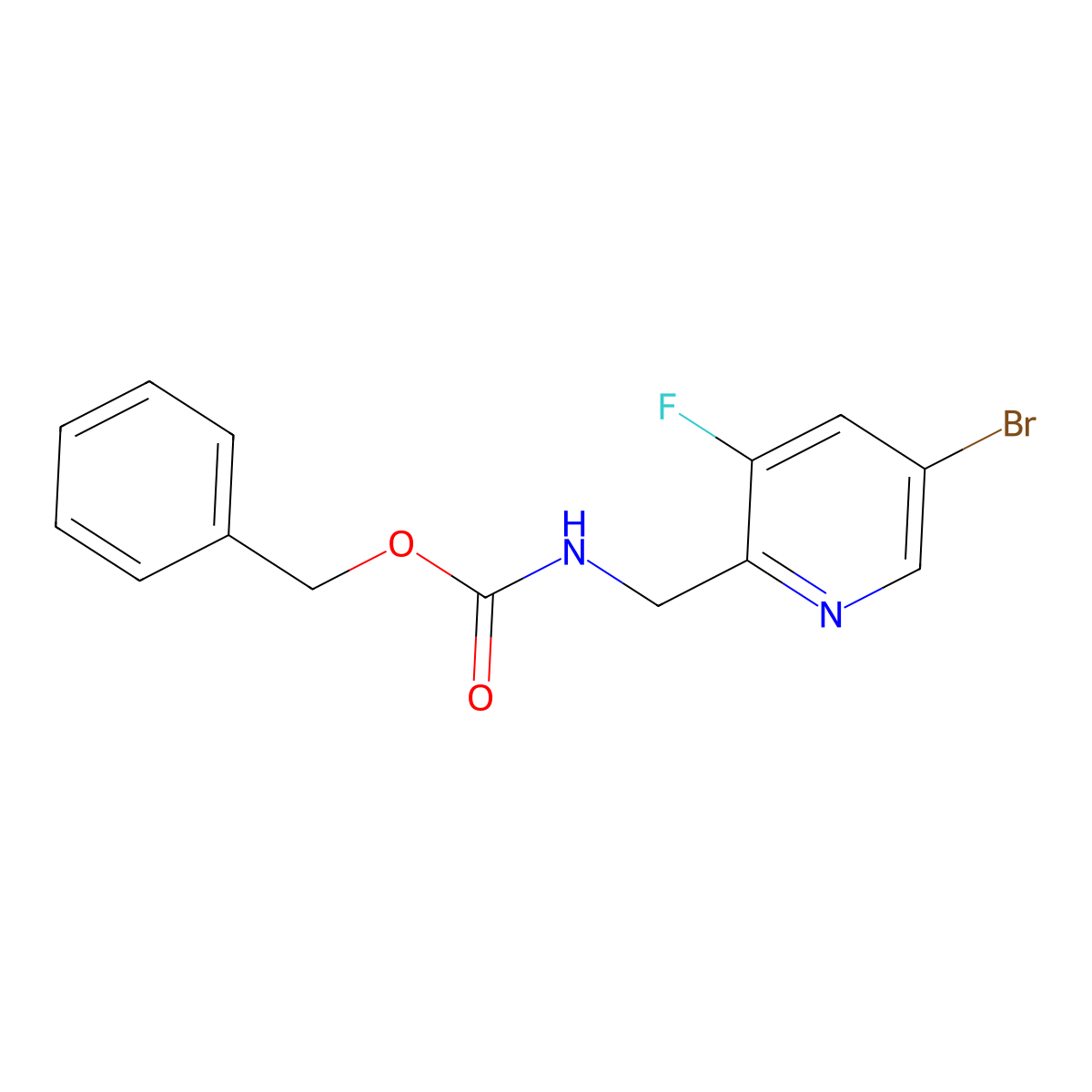 benzyl N-[(5-bromo-3-fluoropyridin-2-yl)methyl]carbamate molecular structure, CAS 2680806-21-5