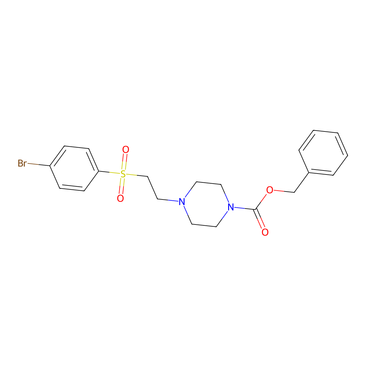 Benzyl 4-[2-(4-bromobenzenesulfonyl)ethyl]piperazine-1-carboxylate molecular structure, CAS 2680806-31-7