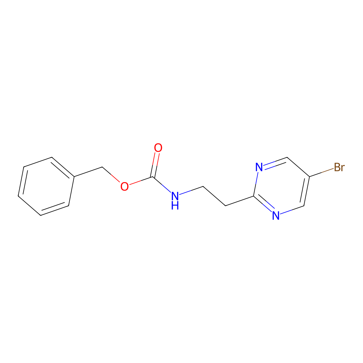 benzyl N-[2-(5-bromopyrimidin-2-yl)ethyl]carbamate molecular structure, CAS 2680806-33-9
