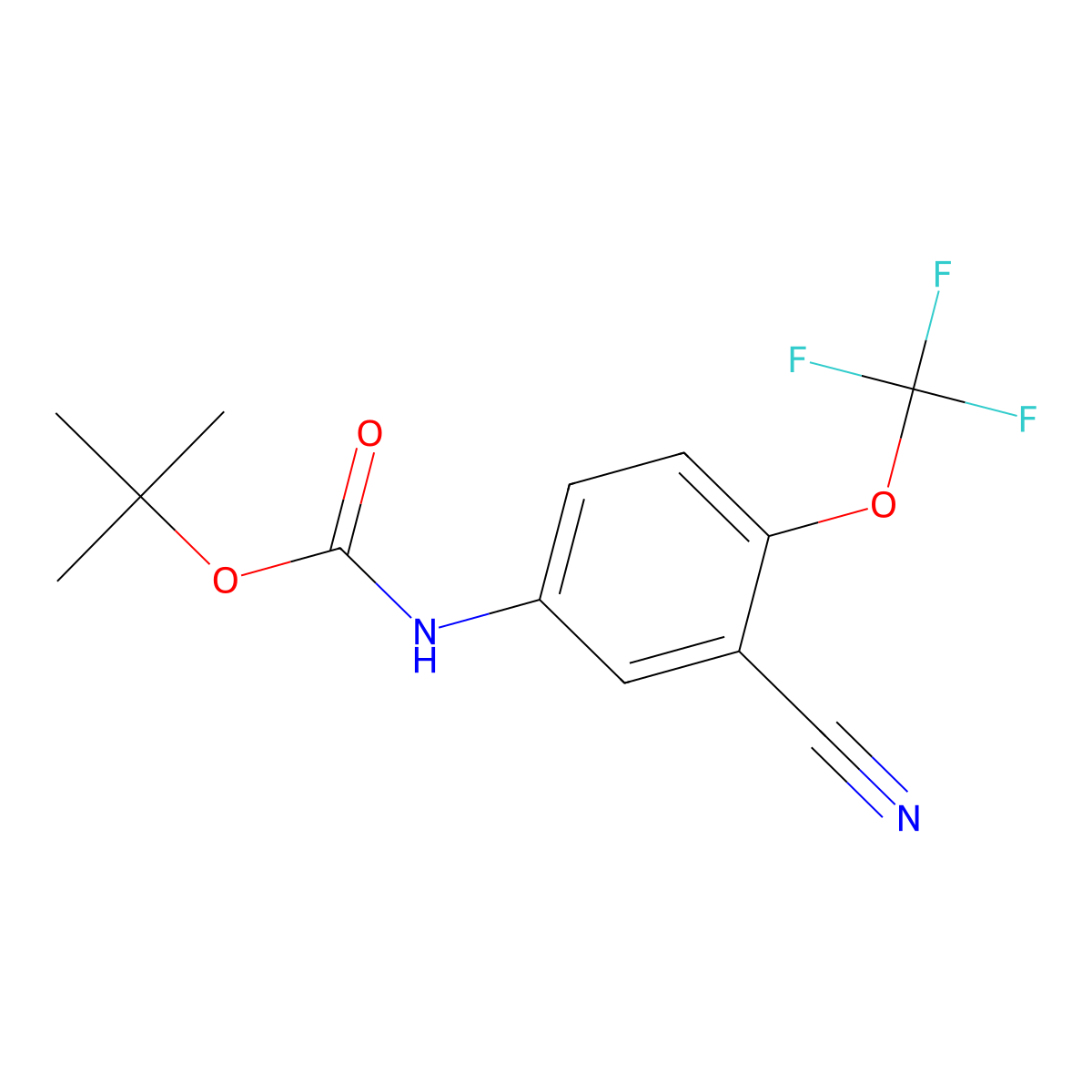 tert-butyl N-[3-cyano-4-(trifluoromethoxy)phenyl]carbamate molecular structure, CAS 2680806-43-1