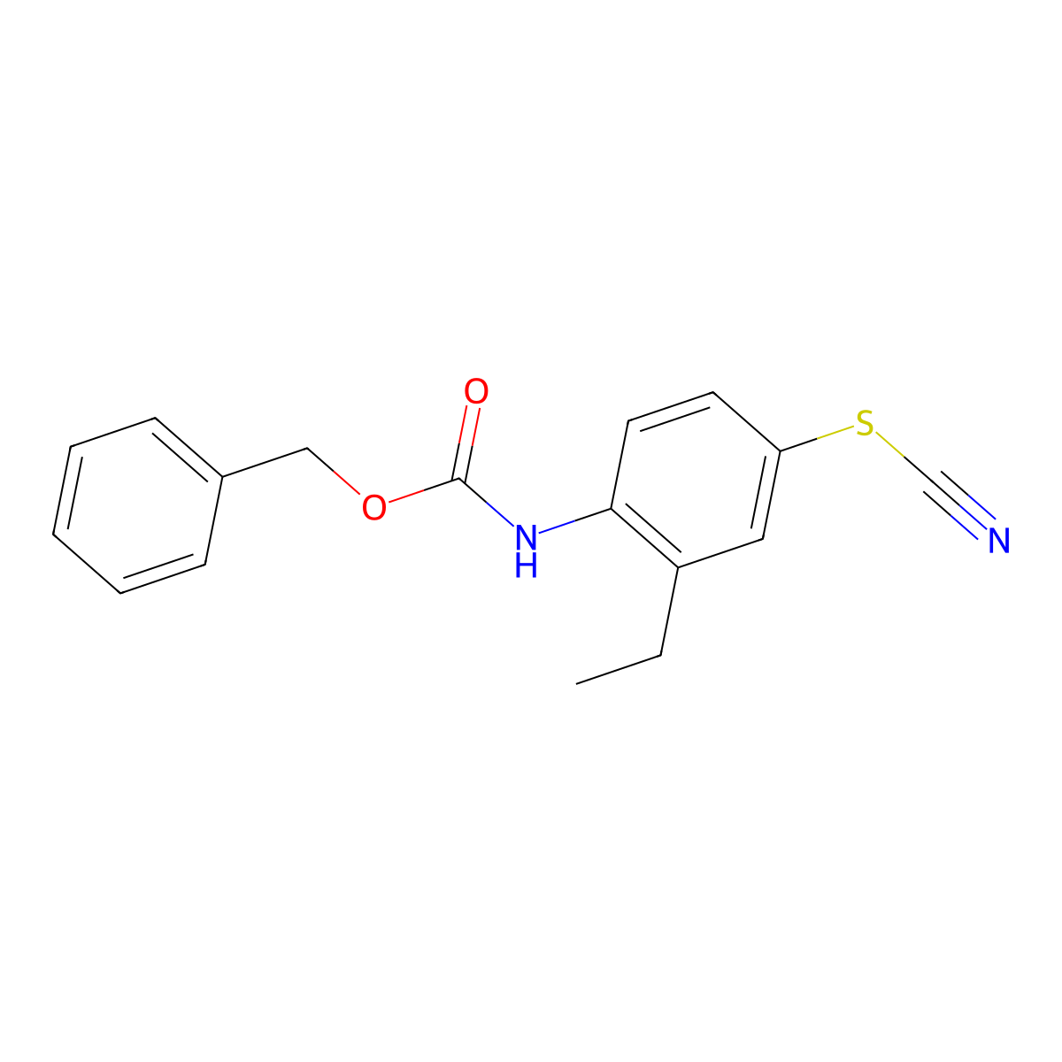 benzyl N-[4-(cyanosulfanyl)-2-ethylphenyl]carbamate molecular structure, CAS 2680806-51-1