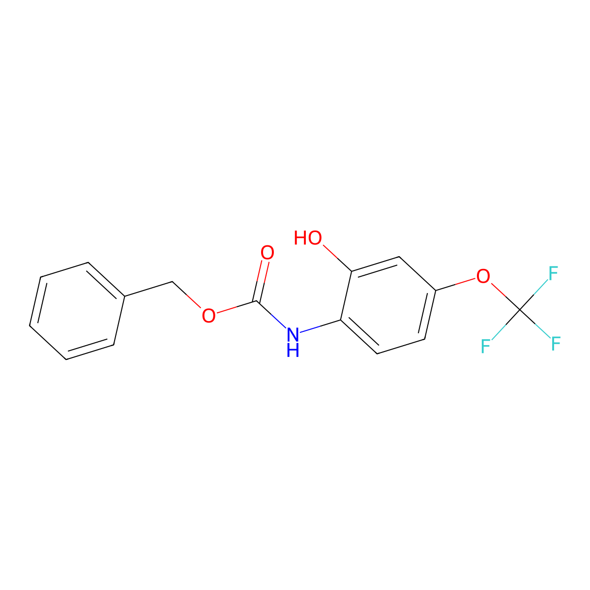 benzyl N-[2-hydroxy-4-(trifluoromethoxy)phenyl]carbamate molecular structure, CAS 2680806-63-5