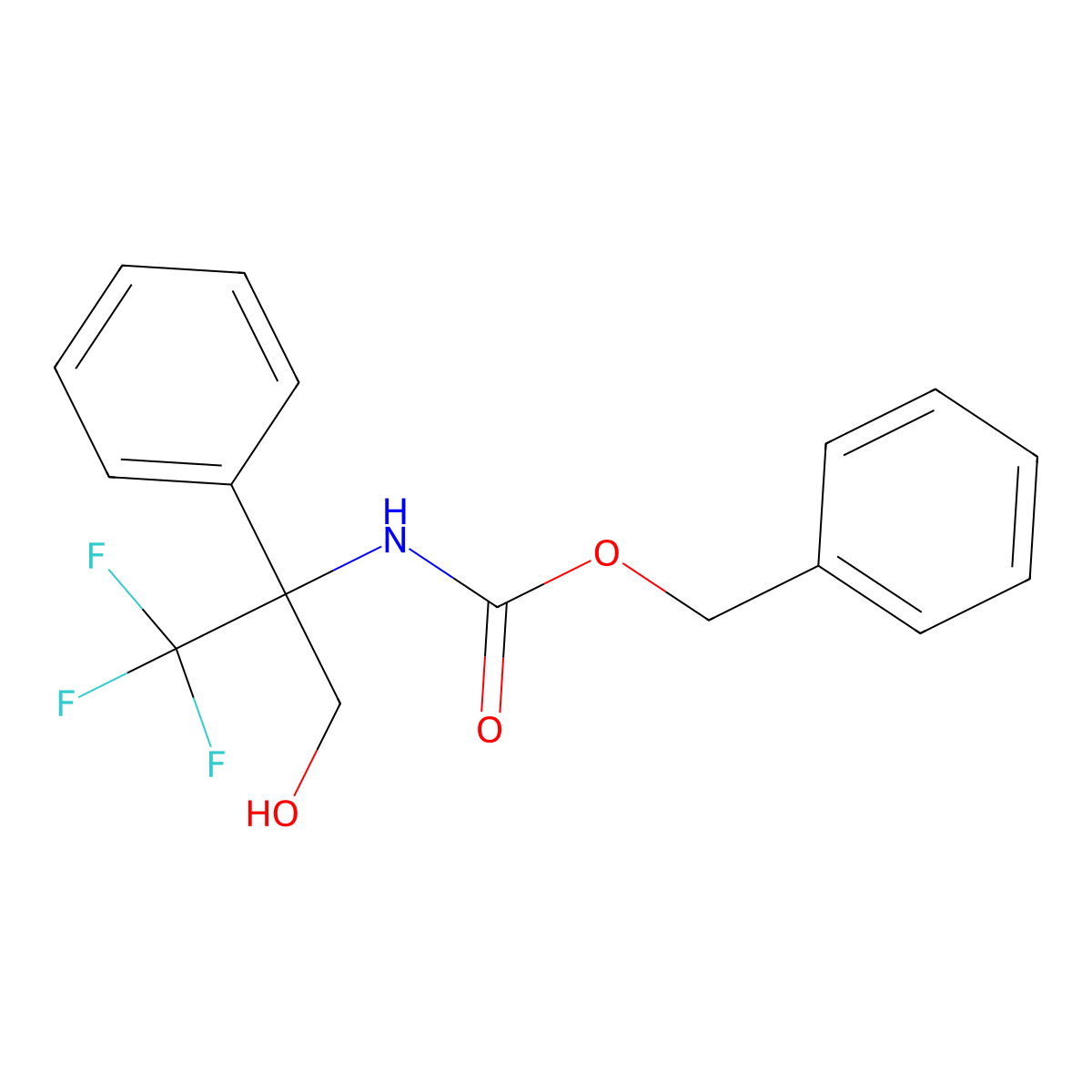 benzyl N-(1,1,1-trifluoro-3-hydroxy-2-phenylpropan-2-yl)carbamate molecular structure, CAS 2680806-71-5