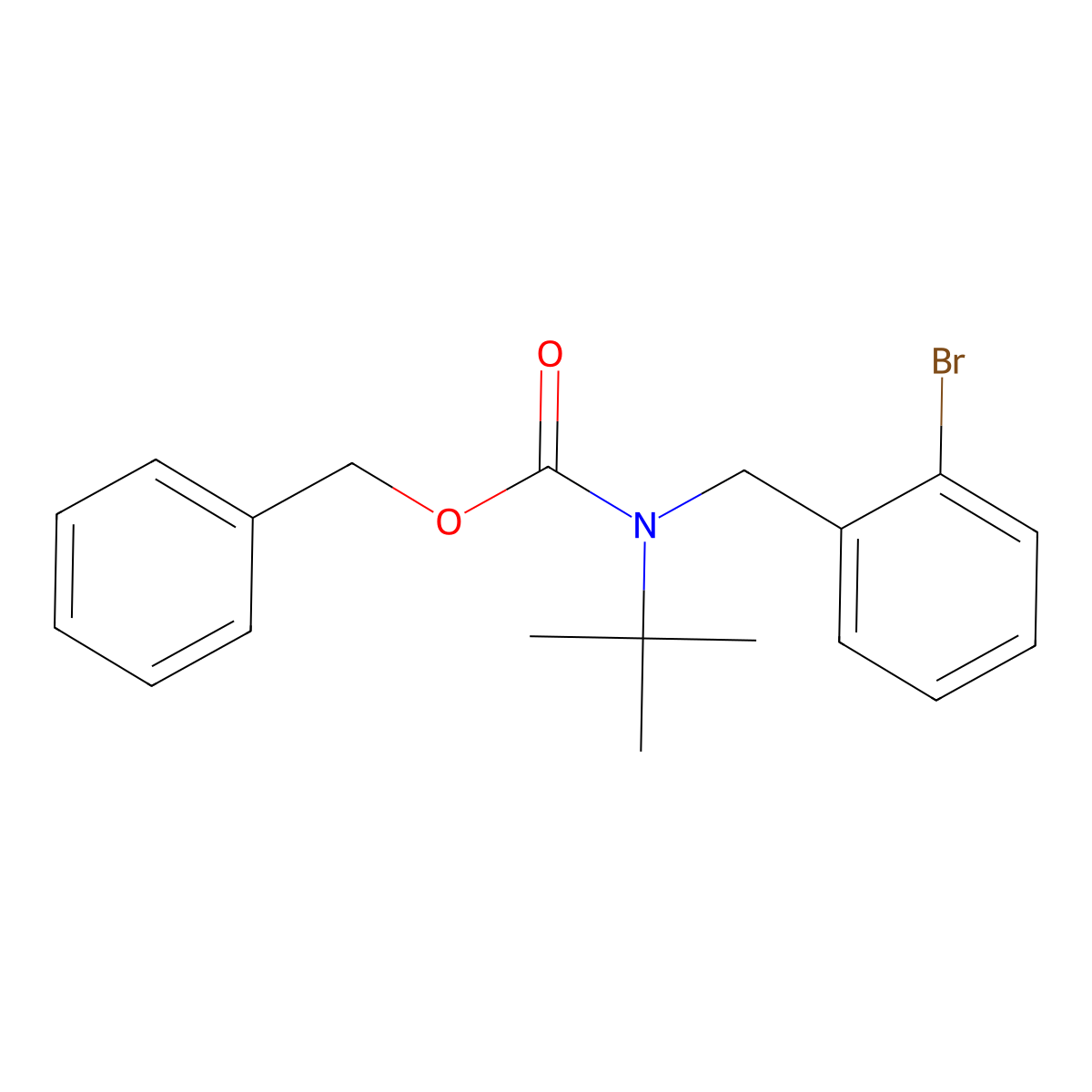benzyl N-[(2-bromophenyl)methyl]-N-tert-butylcarbamate molecular structure, CAS 2680806-76-0