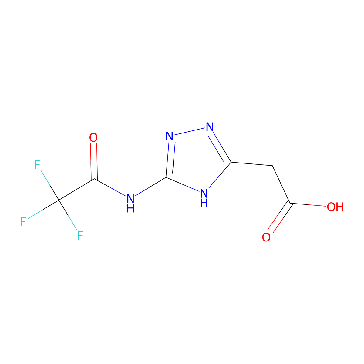 2-[5-(2,2,2-trifluoroacetamido)-4H-1,2,4-triazol-3-yl]acetic acid molecular structure, CAS 2680806-77-1