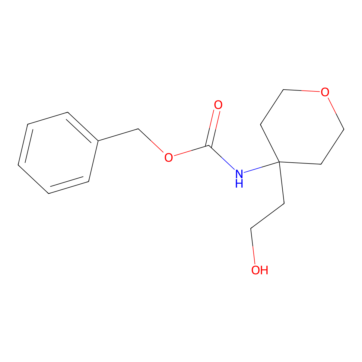 benzyl N-[4-(2-hydroxyethyl)oxan-4-yl]carbamate molecular structure, CAS 2680806-82-8